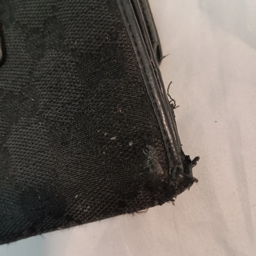 GUCCI W Hook Wallet GG Canvas Canvas x Leather Authentic